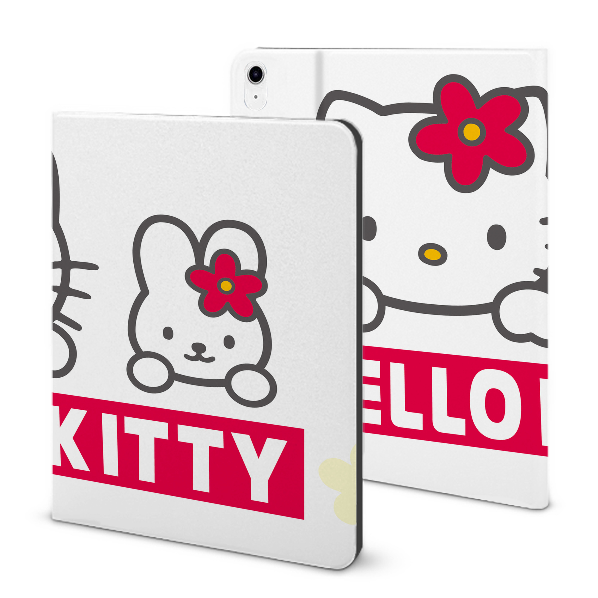 （画像用） Hello Kitty ハローキティ IPad ケース ブック型 PUレザー TPU 耐衝撃 軽量 薄型 ペン収納なし 全面保護 IPad 各モデル対応
